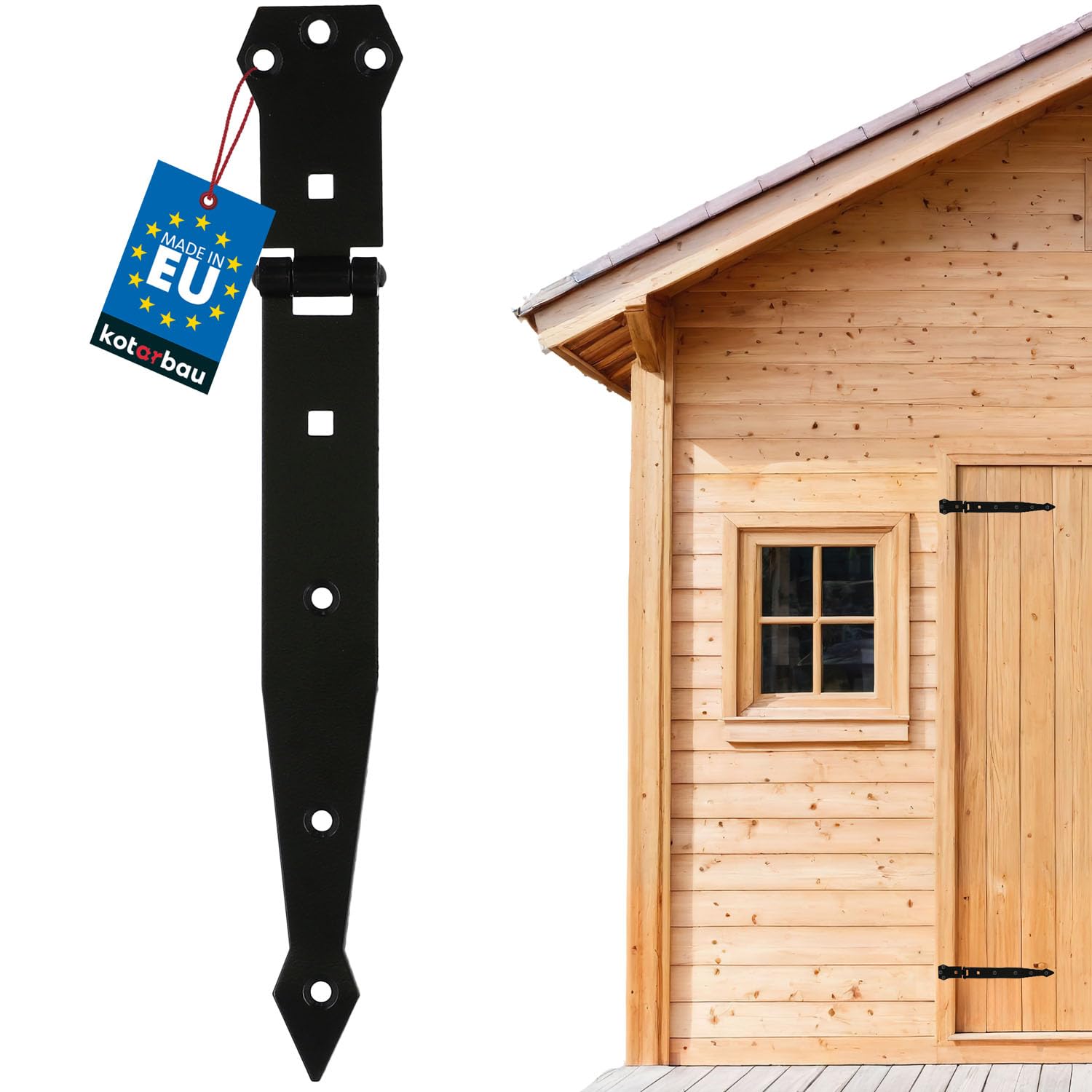 KOTARBAU® Set of 2 Throwing Hinges 250 mm Door Hinge Gate Hinge Powder Coated Shop Hinge Cross Hinge Door Hinge Black Rustproof Top