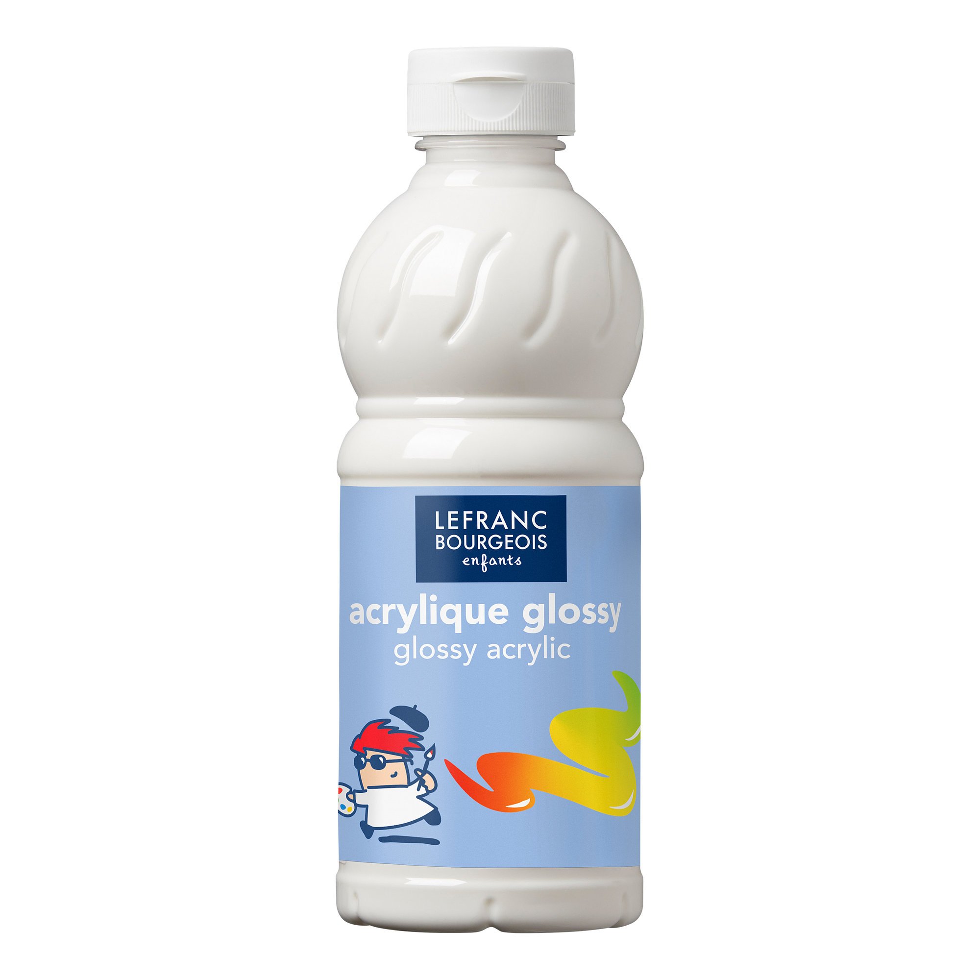 Lefranc Bourgeois 188150 Glossy Children's Acrylic Paint, Ready-to-Use Liquid Acrylic Paint, Glossy and Waterproof, Ideal on Paper, Cardboard, Wood, Plaster, Metal, Plastic, 500 ml Bottle - Glitter