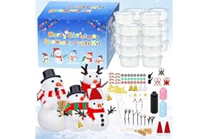 24 Pack Build a Snowman Kit Christmas Crafts for Kids, Modeling Clay DIY Xmas Snow Toys Christmas Arts and Crafts for Kids Va