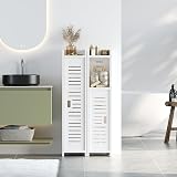 Dripex 4 Tier Narrow Floor Cabinet White PVC Slim 18W x 20D x 80H cm view 7