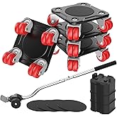 WOUOW Furniture Mover Ultra with 8 Wheels – Upgraded Double-Wheel Design, Carbon Steel Panel Heavy Duty Dolly with Lifter, Ma