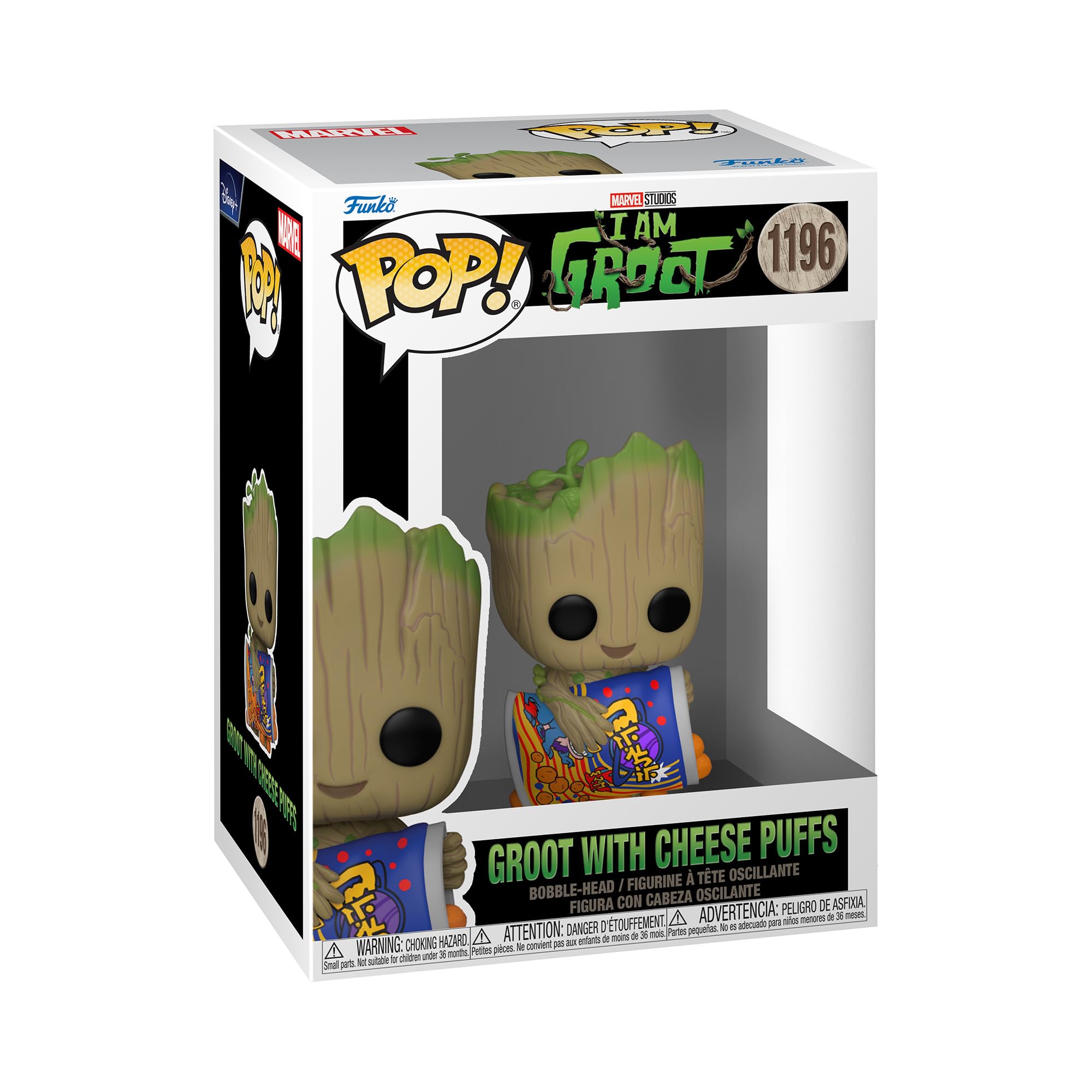 Funko POP! Marvel: Guardians of The Galaxy - Groot - 1/6 Odds for Rare Chase Variant with Cheese Puffs - Groot Shorts - Collectable Vinyl Figure - Gift Idea - Official Merchandise - for Kids & Adults