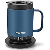 Happiness Smart Heated Coffee Mug,16oz Rechargeable Electric Self Heating Temperature Control Coffee Cup
