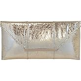 JNB Women's Metallic Material Clutch Purse