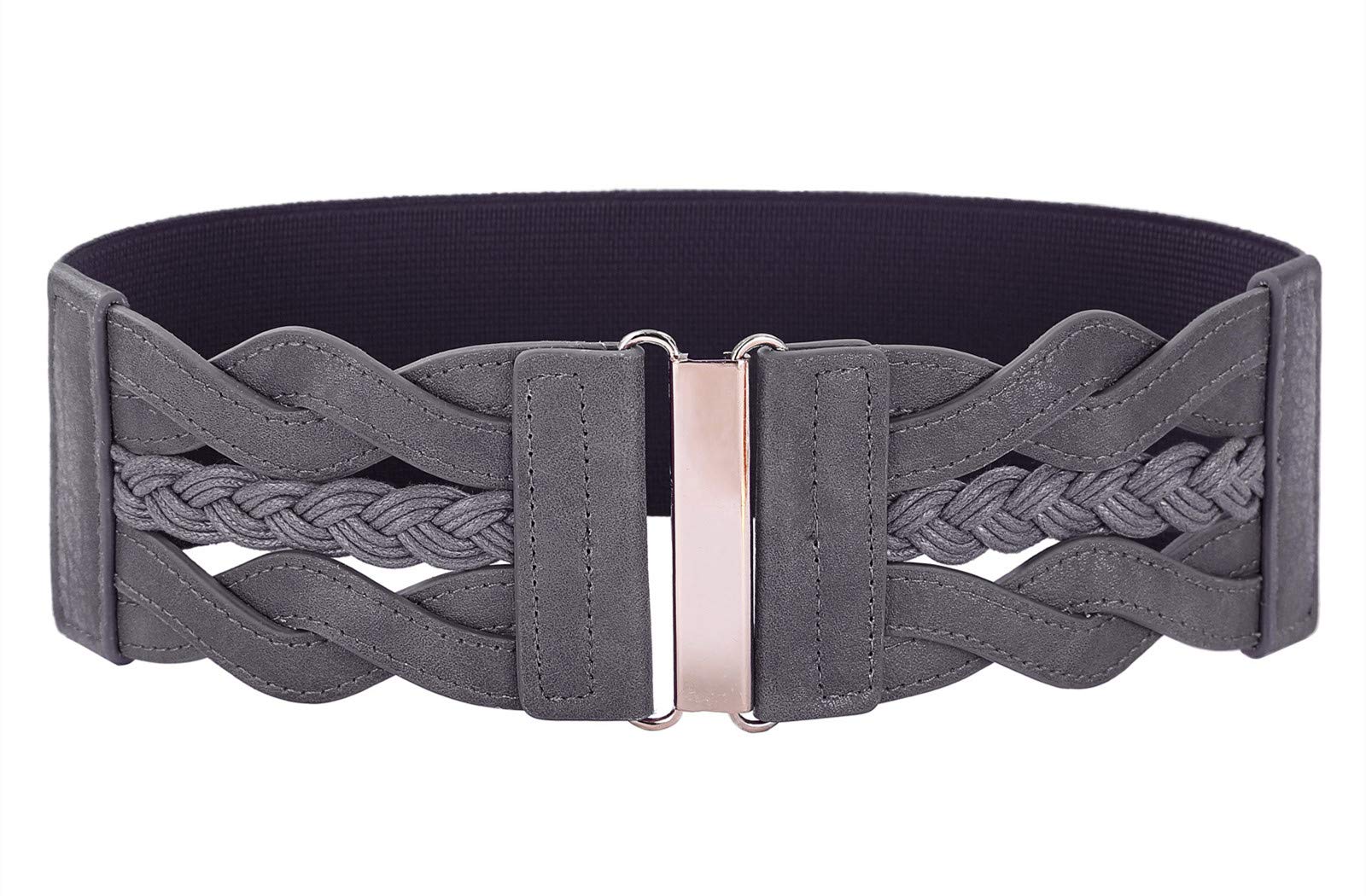 Photo 1 of GRACE KARIN Women's Elastic Vintage Belt Stretchy Retro Wide Waist Cinch Belt(Pewter,M)