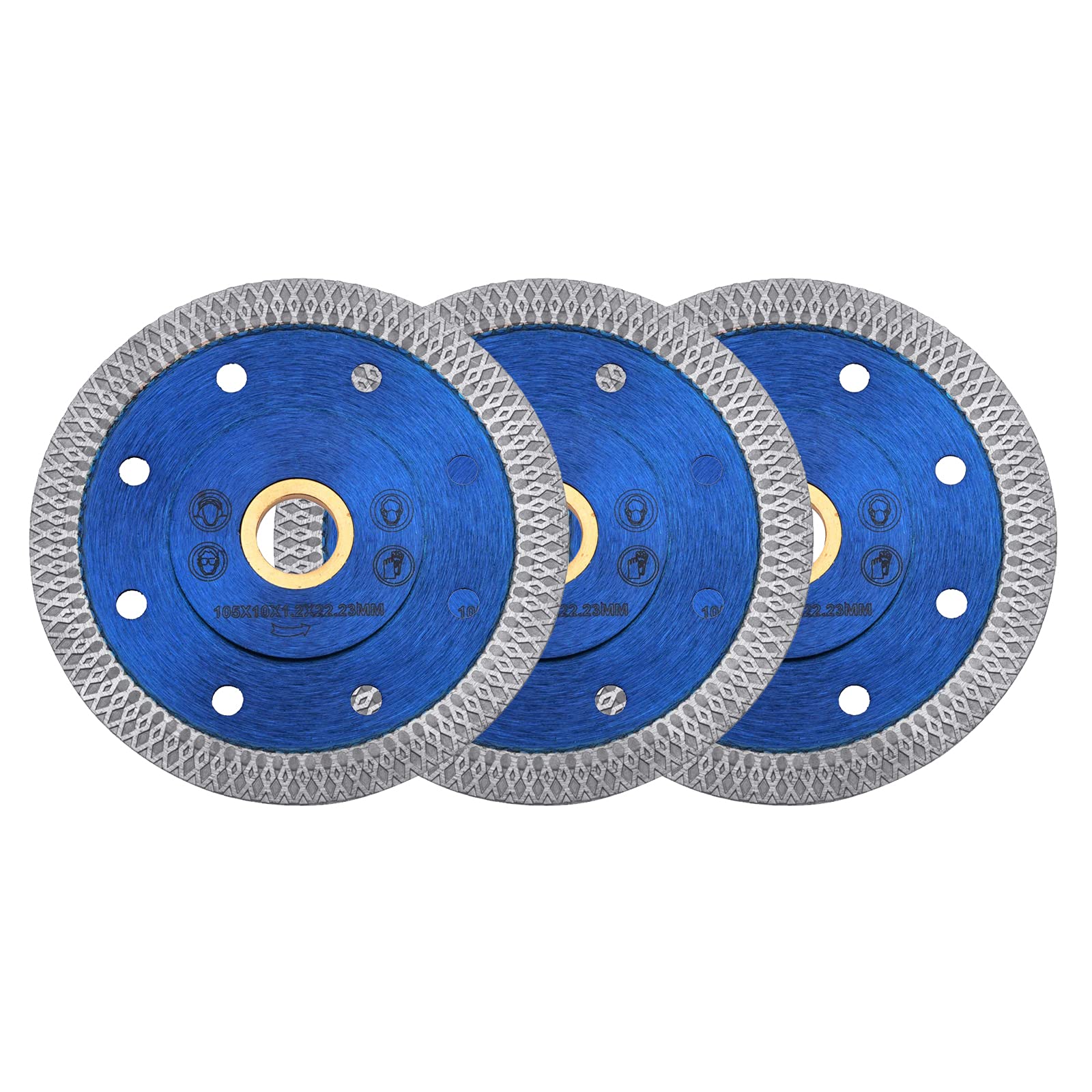 GoYonder 4.5 Inch Super Thin Diamond Saw Blade for Cutting Porcelain Tiles,Granite Marble Ceramics (4"-Blue 3PCS)