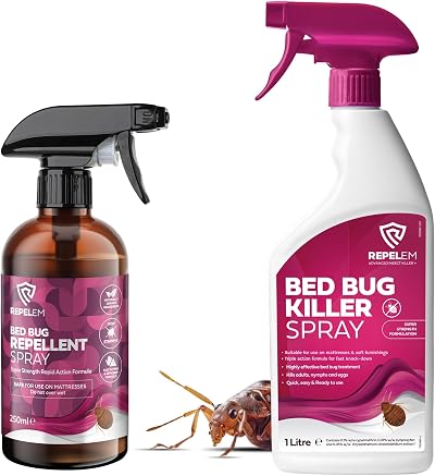 REPELEM Bed Bug Killer Spray Large 1L with Repellent and Growth Regulator