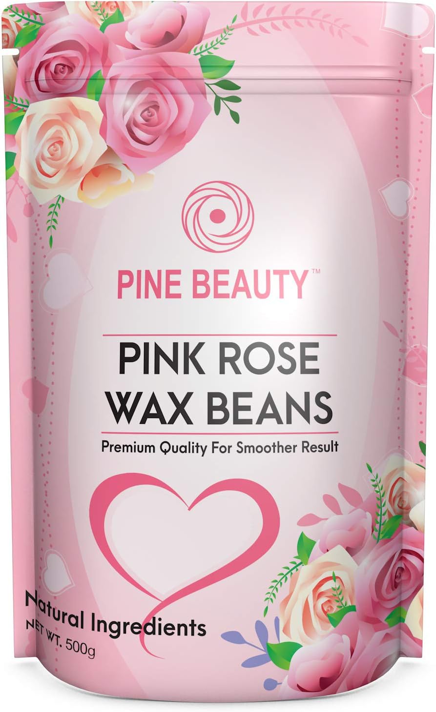Wax Beans Hard Wax Beads Complete Kit for Painless Hair Removal 10 Extra Waxing Spatula Applicator for Bikini Area, Face, Legs, Eyebrow, Body Pearl Wax Warmer and Brazilian Wax - 1lb