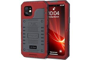 Mitywah Heavy Duty Waterproof Case Compatible with iPhone 12 Mini, Red