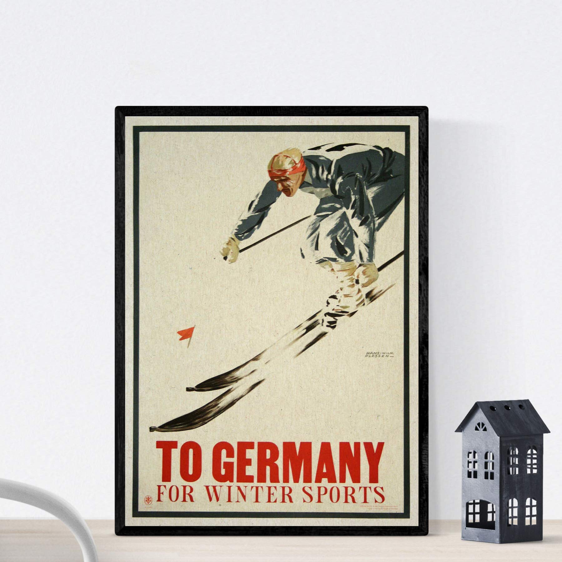 Nacnic Vintage Poster Vintage Poster Europe. Winter sports in Germany. A3 size