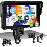 CarPlay Screen for Motorcycle,Portable Carplay/Android Auto for Motorcycle,5 Inch IPS Waterproof Portable Radio GPS Display f