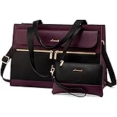 LOVEVOOK Laptop Bag for Women 15.6 Inch Tote Work Professional Leather Computer Briefcase Waterproof Handbag Shoulder Large Capacity Business Teacher Office Crossbody Purse