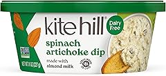 Kite Hill Spinach Artichoke Almond Milk Dip, 8 Ounces, Dairy Free, Gluten Free, Non-GMO, Vegan