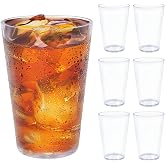 R&Eacute;&Alpha;LW&Aacute;Y 32 OZ Large Plastic Cups Reusable，Clear Unbreakable Iced Tea Tumblers, Set of 6 Stackable Drinking Cups for Poolside Party Home Travel BPA-free Top-rack Dishwasher Safe,Freezer Safe