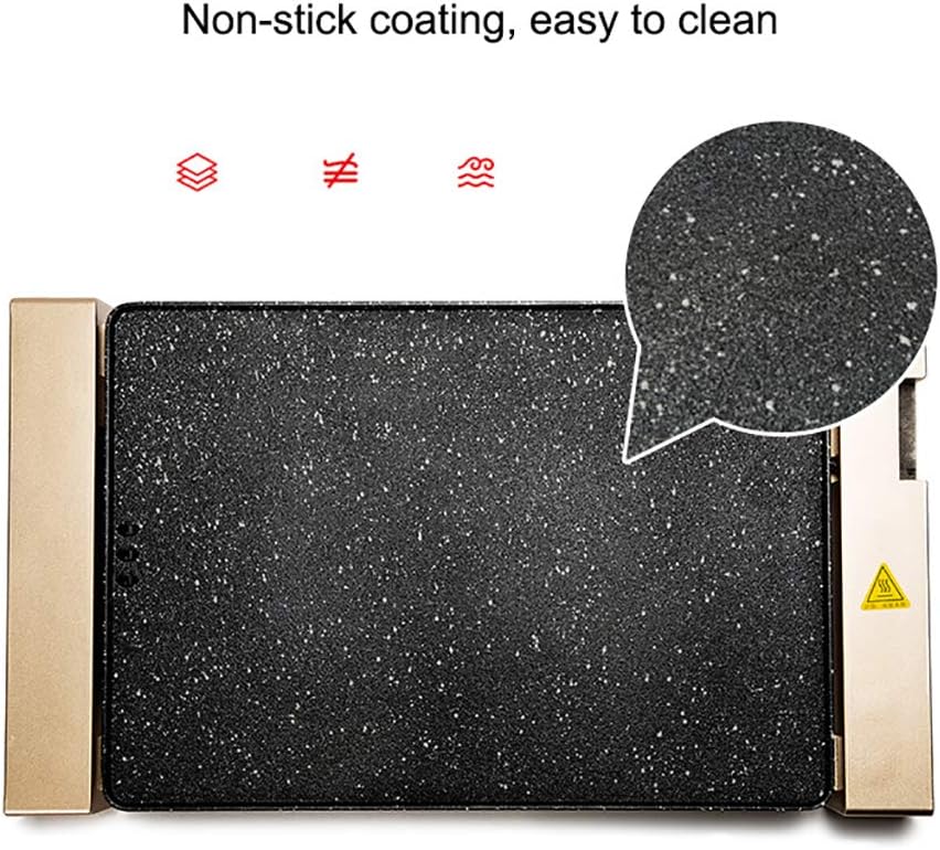 review Indoor Smoke-Free Electric Barbecue Grill, Non-Stick Coating, 5 Levels of Temperature Control, 1700W (Black)