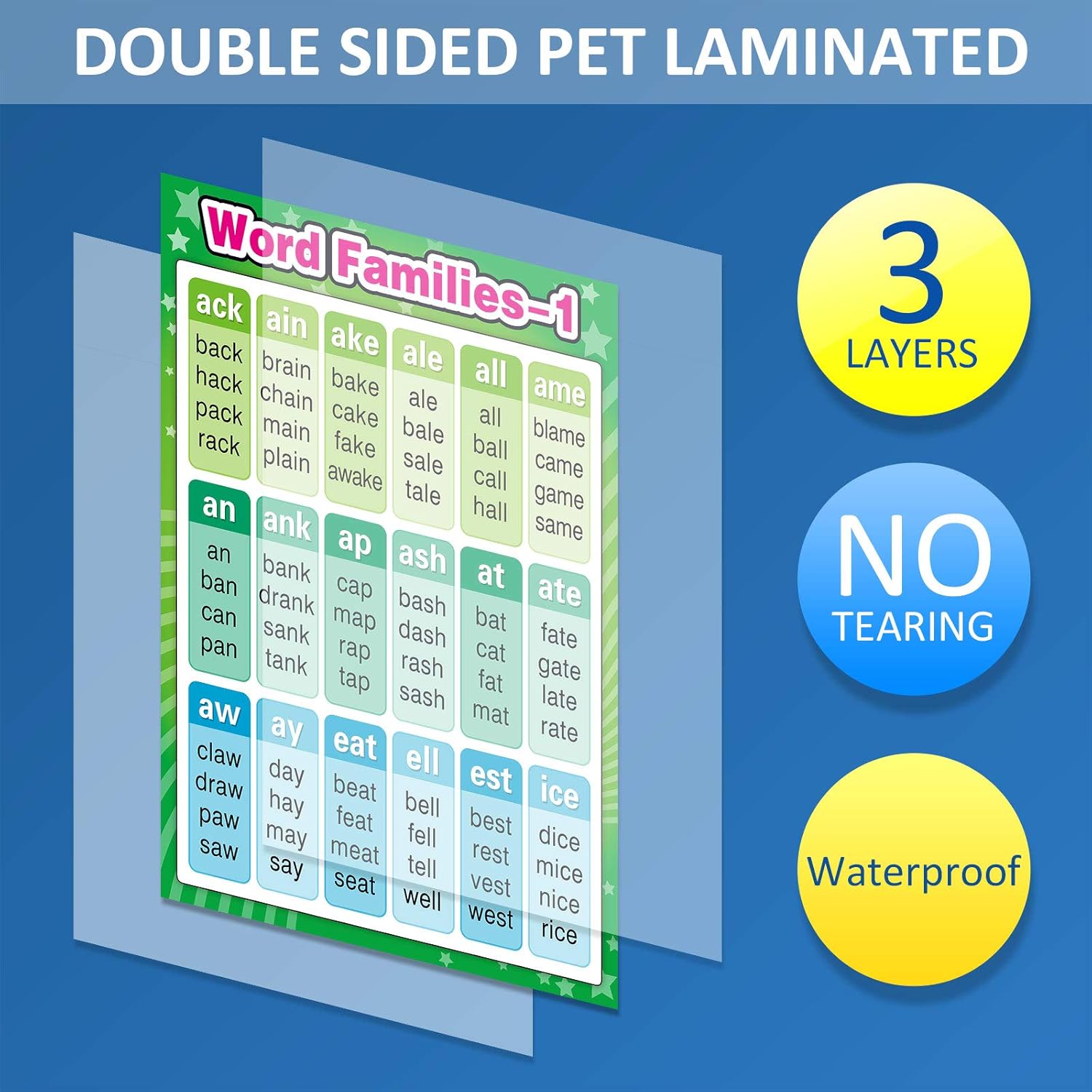Educational Posters Sight Words and Word Families Posters Educational Charts - Image 3