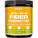 ZEBORA Fiber Supplement Powder, Soluble Prebiotic Fiber Powder Unflavored with Acacia for Digestive Health, Regularity and Hunger Control No Sugar Added, No Grit, Gluten Free, 70 Servings