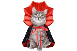 KREYFER Halloween Pet Cape Costume - Vampire Cloak and Wizard Outfit for Small to Medium Dogs and Cats, Witch Cosplay Apparel Accessories, Pet Halloween Party Supplies