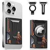 BESSIO Magnetic Phone Wallet Compatible with Apple MagSafe - Metal Card Holder with AirTag Holder, RFID Blocking & Money Clip Mag Safe Wallet for iPhone 17 16 15 14 13 12 Pro Max/Pro/Plus/Mini