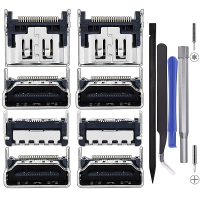 Ikpek 8 Pack Replacement HDMI Port for Sony PlayStation 5 PS5 Display Socket Jack Interface Connector Repair Kit