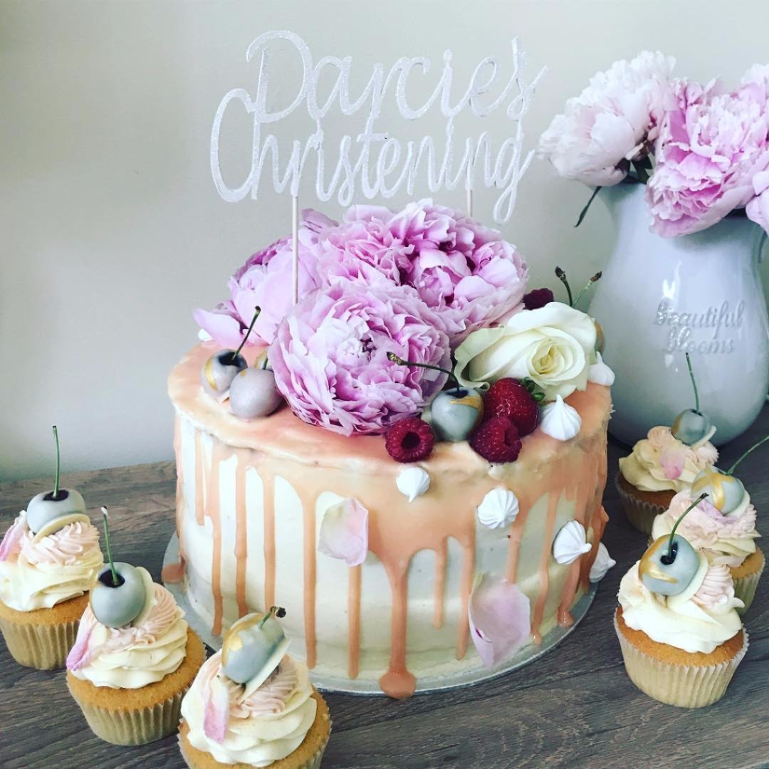 Christening Cake Topper Personalised With New Baby Name Baby Boy