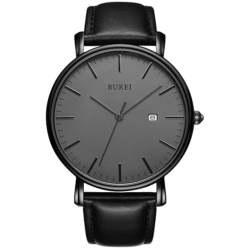 BUREI Men's Fashion Minimalist Wrist Watch Analog Date with