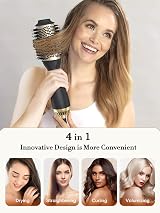LANDOT Hair Dryer Brush 3 in 1 Ionic Blow Dry Brush 60mm Barrel view 3