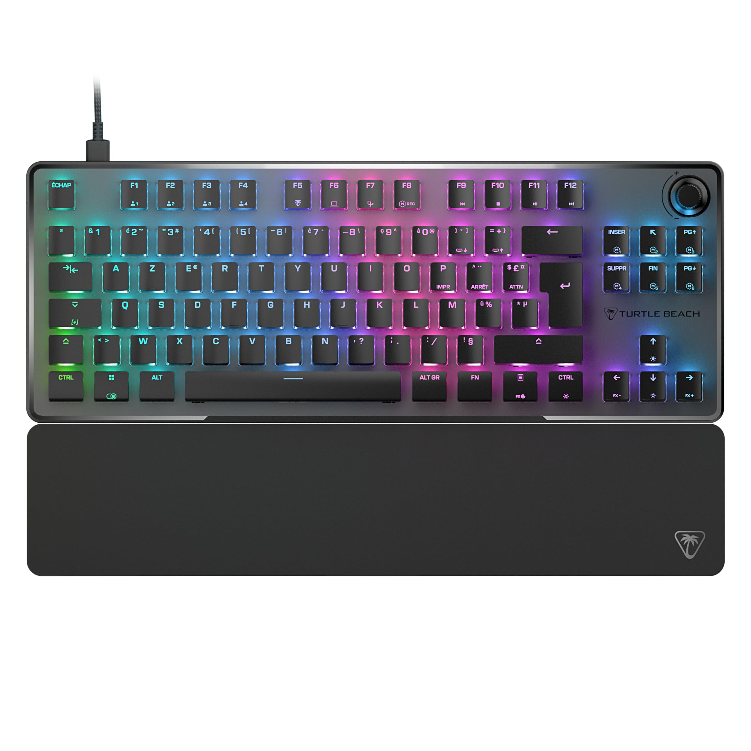 Turtle Beach Vulcan II TKL Pro - Magnetisch-mechanische RGB-Gaming-Tastatur, Analoge Halleffekt-Schalter, Medientasten, Handballenauflage, Aluminium-Abdeckplatte 6