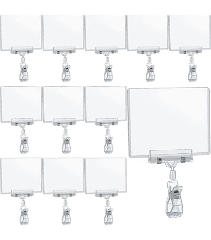 Store Fixtures Sign Holders - 50 Pack Plastic Clips For Wire Baskets & Shelving