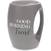 Pavilion - Good Morning Friend - Gray Huggable Hand Warming 16 oz Coffee Cup Mug