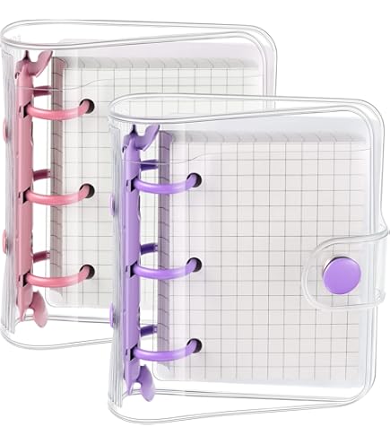 12 Mini Binder Pockets - Clear PVC Organization Pouches For Photos, Cards, Cash & Documents