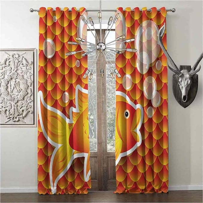 Hengshu Block 85% Cortinas de luz solar, naranja, cortina para sala de