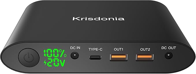 Krisdonia Laptop Power Bank 25000mah Portable Charger With Type C Port Dc Port Dual Usb Qc3 0 Quick Charge For Laptop Tablet Cell Phone Macbook Camera Projector And More Amazon Co Uk Electronics