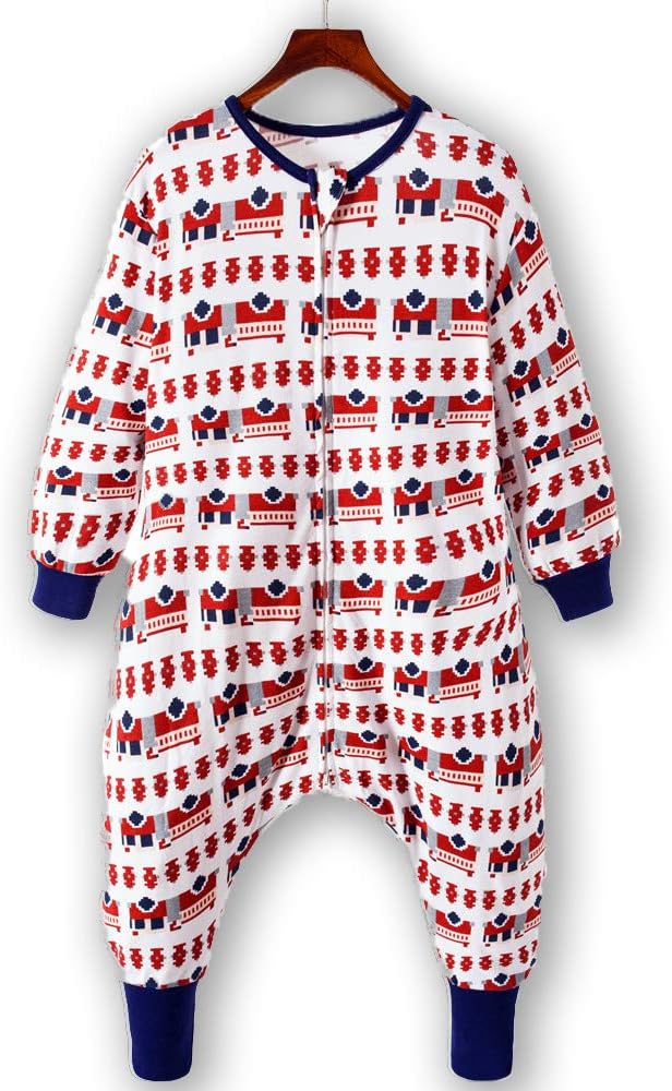 ZEBZOO Boys Wearable Blanket Toddler Kids Sleeper with Feet Sleeping Bag Fire Engine Single Layered Cotton Sack M