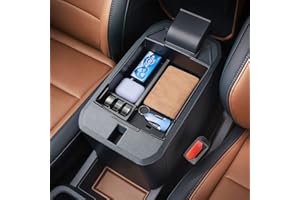 TOPINSTALL Center Console Tray Compatible with 2022-2025 Ford Maverick Accessories, XL XLT Lariat Pickup Truck Organizer Armrest Box Coin Container-Black