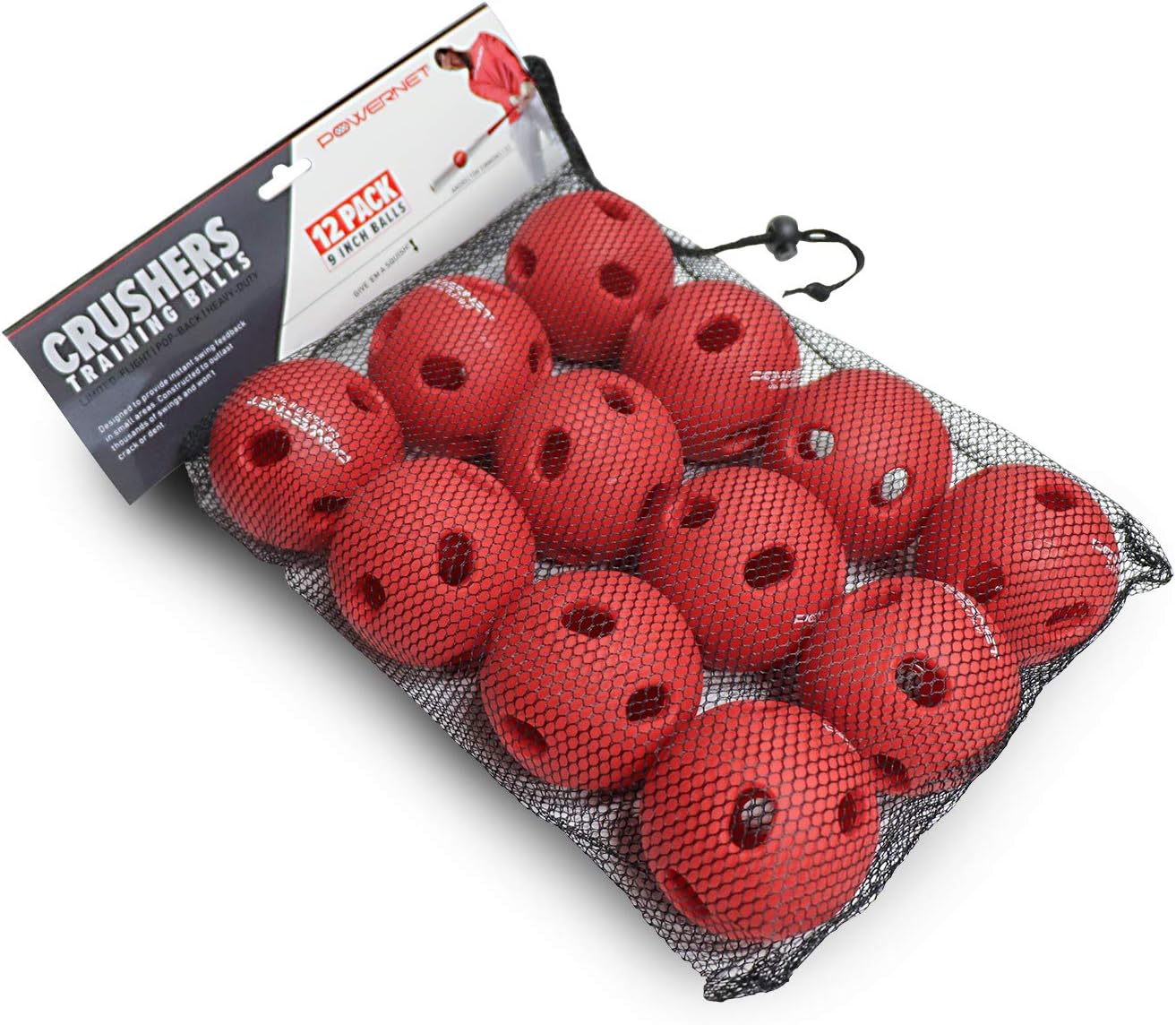 PowerNet Crushers Limited Flight Training Baseballs 12 PK | Batting Practice Ball for Pre-Game Warm Ups and Hitting Drills | Instant Batter Feedback Get Launch Angle and Hit Direction : Sports & Outdoors