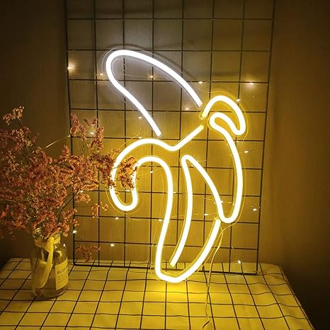 platano carteles de neon led luces de noche de neon arte de pared luces decorativas panel trasero banana neon usb powered lamparas de noche platano