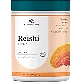 Nature Restore USDA Certified Organic Reishi Mushroom Powder, 10 Ounces, Non GMO, Gluten Free, Packaged in California, Ganoderma Lucidum/Lingzhi