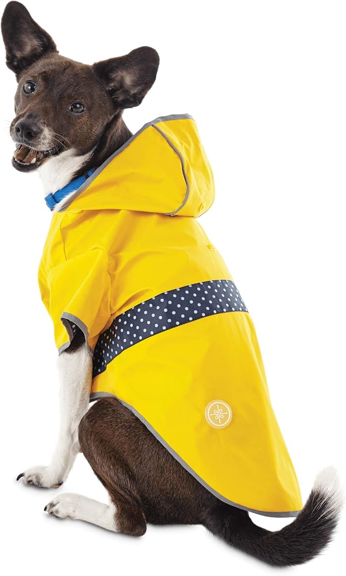 GOOD2GO Reversible Dog Raincoat in Yellow, Small Pet