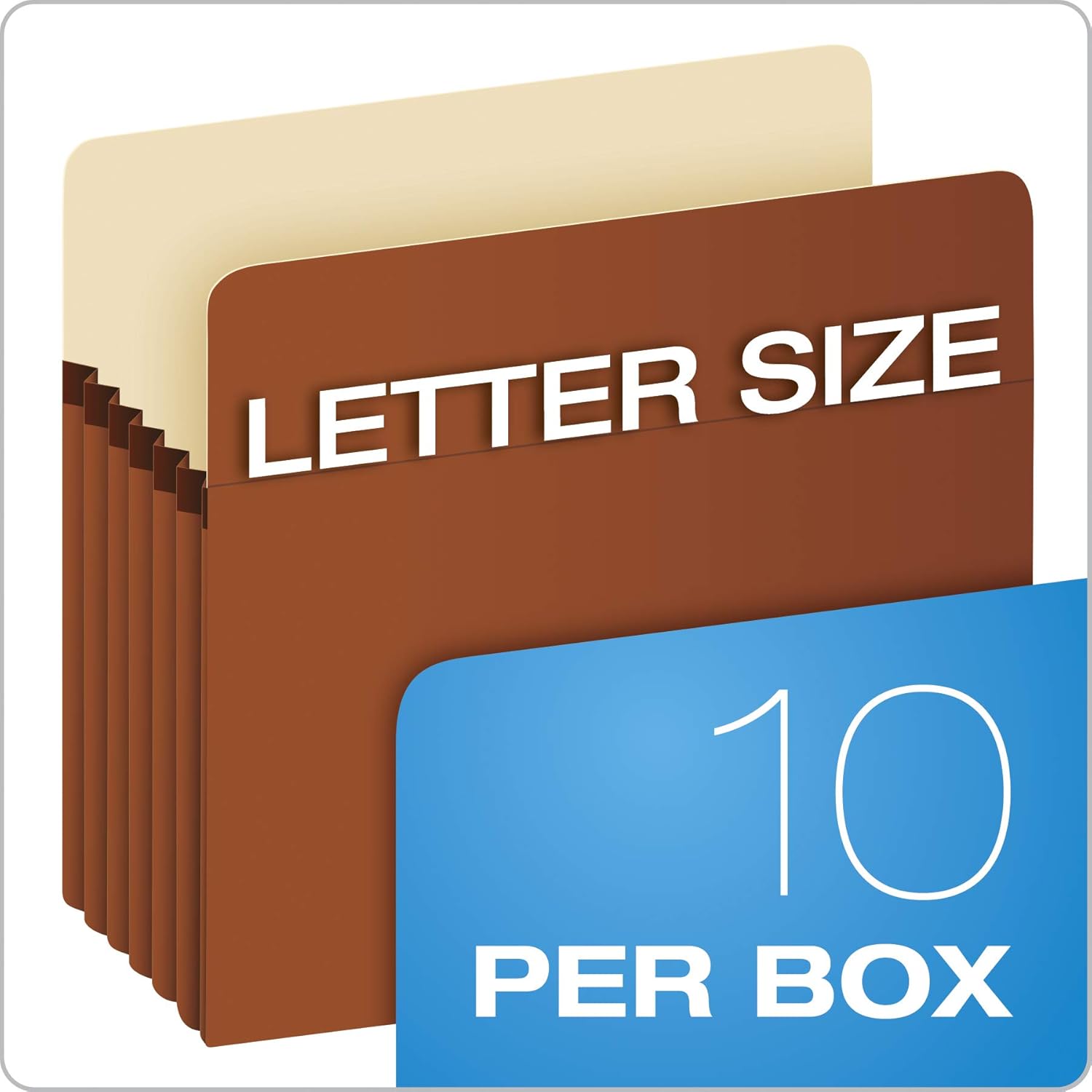 Pendaflex Expanding File Pockets, Letter Size, 5.25" Expansion, Reinforced with DuPont Tyvek Material, Letter Size, Redrope, 10 Per Box (1534G-OX) : Expanding File Jackets And Pockets : Office Products