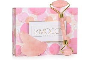 Rose Quartz Gua Sha Facial Tool Guasha Face Ice Jade Roller for Scraping and SPA Acupuncture Therapy Massager Skin Care Set w