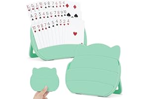 Wkchxd Card Holders for Playing Cards, 2 Pack Playing Card Holder for Kids Adults and Seniors, Hands Free Card Game Holder for Arthritis Little Hands,Poker Parties Travel Family Game Nights (Green)