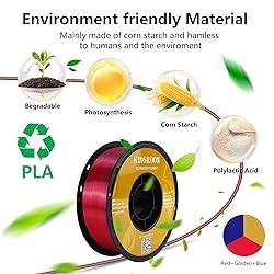 Kingroon PLA 3D Printer Filament, Triple Color Silk