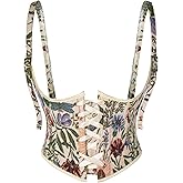 Scarlet Darkness Corset Belt for Women Renaissance Underbust Corset Floral Lace Up Boned Waist Belts