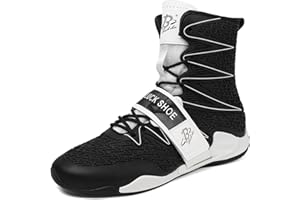 B LUCK SHOE Boxing Shoes for Men High Top Gym Shoes Fighting Sports Training Footwear LS308