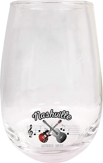 Amazon Com Nashville Tennessee Music City Trendy Souvenir Stemless Wine Glass Wine Glasses