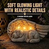 Festive Lights 19.5cm Solar Dog Angel Wings Memorial Light Outdoor view 3