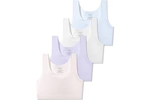 SALIA GIRL Starter Bras for Kids 7-12 Seamless Training Cami Sports Bra 8-10 No Pads, Double Layer on Chest