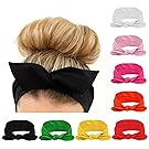 Women Headbands Turban Headwraps Hair Band Bows Accessories for Fashion Or Sport (Solid Color 8pcs)