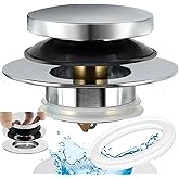 Universal Bathtub Drain Stopper,Bathroom Tub Drain Plug Pop Up,Replaces Bath Tuh Lift and Turn, Tip-Toe and Trip Lever, Solid Brass, Suitable for 1 3/8" and 1 1/2" Bath drains